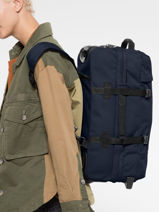 Handbagage Rugzak Eastpak Blauw authentic luggage K96L-vue-porte